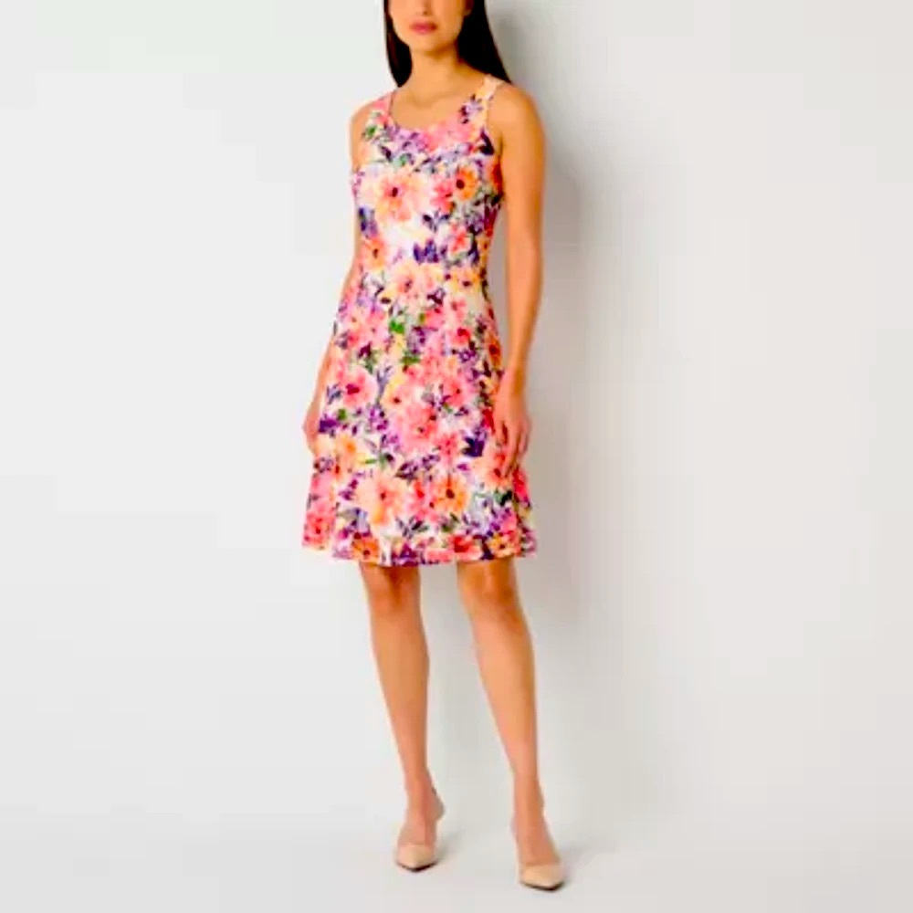 Perceptions New York Floral Sleeveless Dress